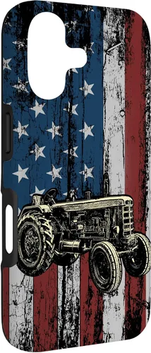 Vista 3 de Patriotic Tractor American Flag Tractor Farm Gift Farmer Case for iPhone 17