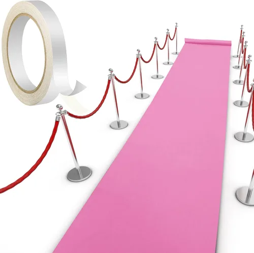 Vista 10 de Shappy Alfombra negra para fiesta, 1.94 oz/m², para baile de graduación, con cinta adhesiva, alfombra de pasillo para eventos, graduados, bodas