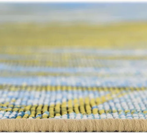 Vista 4 de Unique Loom Outdoor Coastal Collection - Provincetown - Alfombra rectangular de 2 x 3 pies, multicolor, azul