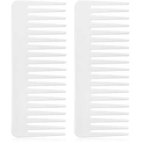 Vista 12 de Patelai Peine de dientes anchos, peine desenredante grande para cabello rizado, húmedo y seco, sin mango, accesorios desenredantes (ámbar)