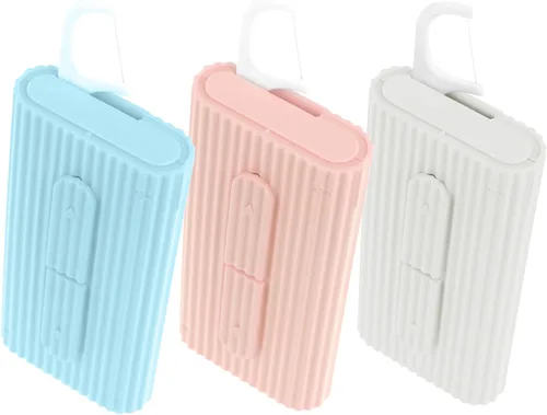 Vista 13 de WLLHYF Estuche portátil de hilo dental automático, organizador de recogida de hilo dental de viaje, estuche de almacenamiento con dispensador
