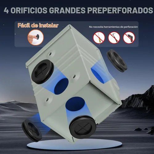 Vista 3 de Rophor Cable generador de 50 amperios y caja de entrada de alimentación preperforada, cable de extensión NEMA 14-50P a SS2-50R resistente de 25 pies