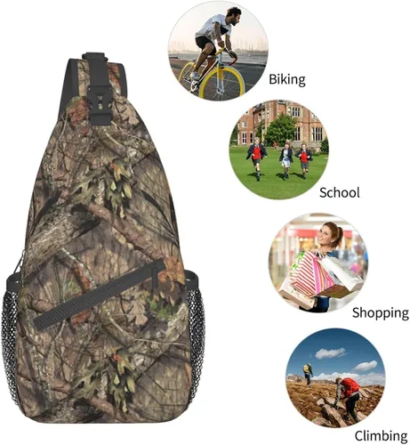 Vista 5 de VOOHDDY Bolso cruzado para mujeres y hombres, mochila de viaje para senderismo, bandolera, bolsa de pecho, casual, bolsa deportiva