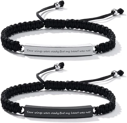 Vista 22 de Pulsera de urna personalizada para cenizas, recuerdos de joyería de cremación para mujeres y hombres, pulsera ajustable de cuerda tejida hecha a