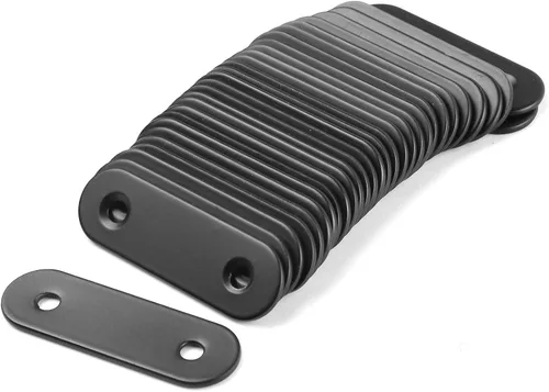 Vista 2 de Paquete de 30 placas de esquina planas de metal para unir placas de unión de metal, soporte de reparación con tornillos de fijación