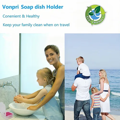 Vista 2 de Jabonera de viaje, funda de jabón con barra de jabón, almohadilla de jabón portátil para baño, ducha, hogar, gimnasio al aire libre, fitness, Vonpri