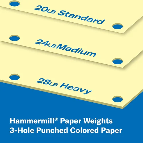 Vista 10 de Hammermill - Papel de color, papel de impresora color canario de 20 libras, 3 orificios, 1 resma (500 hojas), fabricado en los Estados Unidos, papel