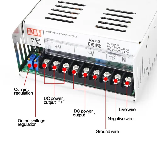 Vista 7 de CNCTOPBAOS Fuente de alimentación conmutada de 600 W 12 V CC, transformador industrial, PSU de CA a CC, convertidor de adaptador de 12 voltios 50 A