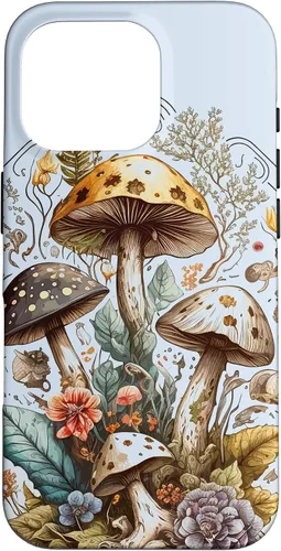 Vista 20 de iPhone 16 Mushroom Tarot Card Goth Emo Occult Astrology Women Girls Case