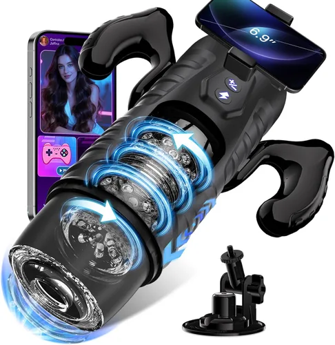Vista 10 de EINSEO AI Sync Masturbador Masculino Juguetes Sexuales para Hombres - Juguetes Sexuales Masculinos para Adultos con 7 Modos de Empuje y 7 Modos