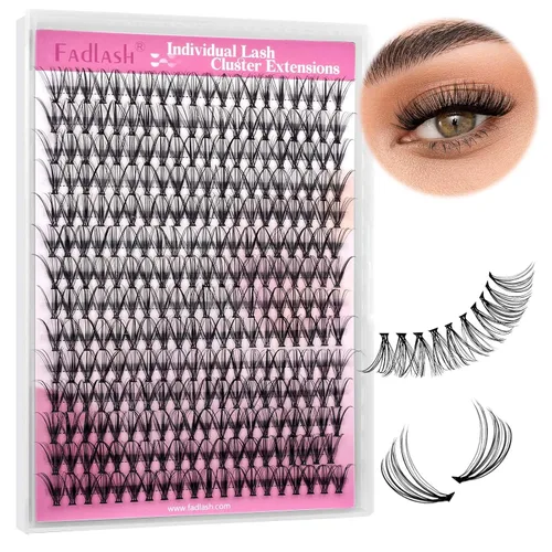 Vista 21 de Extensiones de racimos de pestañas con bandeja grande, pestañas individuales 10D 20D, mezcla natural, suave, C Cur negro, imitación de visón