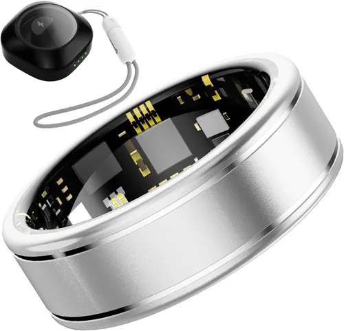 Vista 12 de Anillo Rastreador de Actividad para Hombres – Anillo Inteligente con Monitor de Frecuencia Cardíaca, SpO2, Presión Arterial, Monitoreo del Sueño