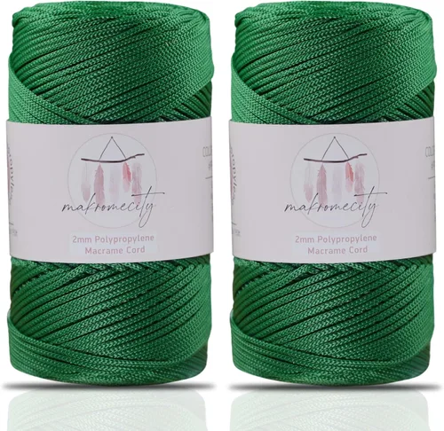 Vista 46 de Makromecity, Cordón de macramé de poliéster de 2 mm x 250 yardas (750 pies) Cordón de macramé de 2 mm de polipropileno para arte y manualidades
