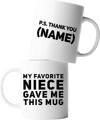 Vista 9 de Panvola Mi Sobrina Favorita Me Dio Esta Taza - Taza Divertida para Tío y Tía, Regalos de Sobrina y Sobrino, Día de la Madre, Día del Padre, Negro