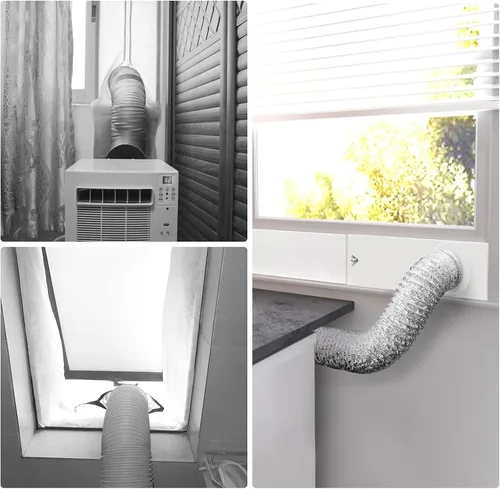 Vista 5 de Kit de ventana de ventilación de secadora para manguera de ventilación de secadora de 4 pulgadas de diámetro, kit de ventilación ajustable