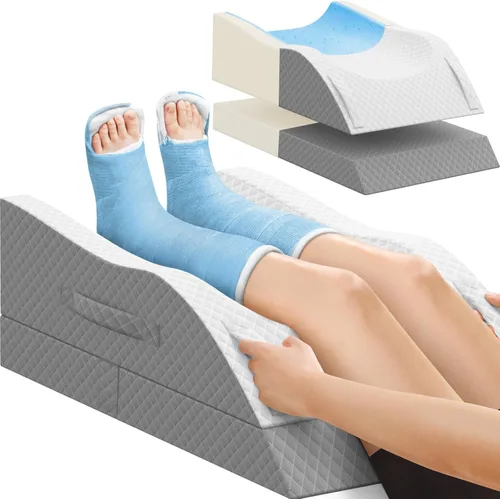 Vista 18 de Almohadas de elevación TranquilRelax para piernas después de cirugía, almohada de cuña de espuma viscoelástica ajustable para lesiones o descanso