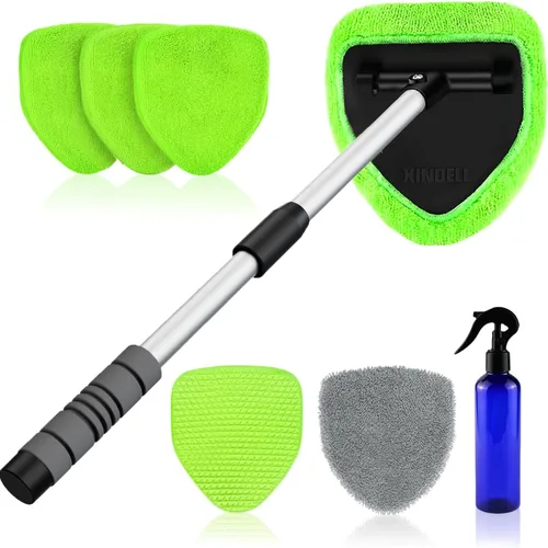 Vista 11 de XINDELL Herramienta de Limpiador de Parabrisas – Kit de Limpieza de Ventanas Interiores de Coche con Mango Extensible y 4 Almohadillas
