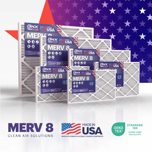 Vista 9 de BNX TruFilter - Filtro de aire MERV 8 de 10 x 10 x 1 pulgadas (paquete de 6) – Fabricado en Estados Unidos – Defensa contra polvo y mascotas