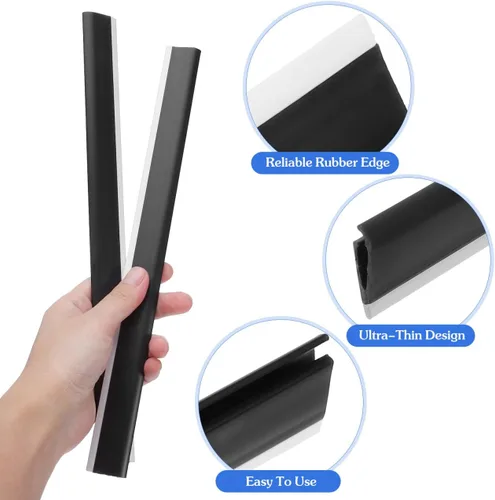 Vista 4 de Angoily 2 tiras de repuesto para borde de recogedor, borde de goma para pala de basura, tiras de presión de entrada de silicona, accesorios