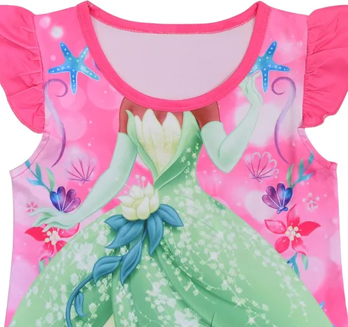 Vista 2 de AOVCLKID Camisón de princesa para niñas pequeñas, pijamas de dibujos animados