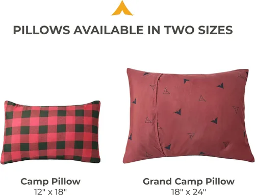 Vista 6 de Almohada de campamento Teton Sports; Ideal para viajes, camping y mochileros; Lavable, cuadros azules