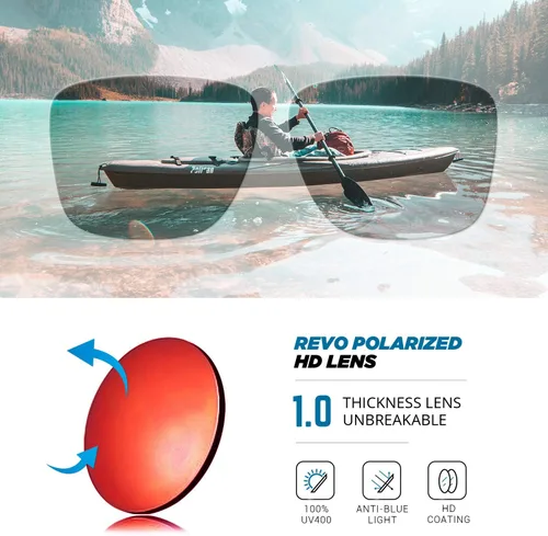 Vista 5 de TOREGE Gafas de sol polarizadas deportivas para hombres y mujeres marco duradero ciclismo correr conducir pesca senderismo gafas TR19