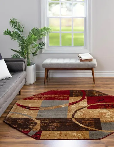 Vista 17 de Unique Loom Barista Collection - Alfombra de área Kouillou (2' 2" x 3' 1" ovalada, multi/marrón)
