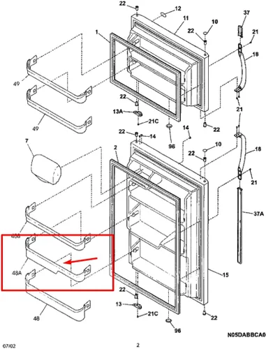 Vista 2 de EA429871, PS429871 Reemplazo del estante de la puerta para Frigidaire o Kenmore CGTR1825SP4A FFHI1826LB7 FFHI1826LW7 FFHI1831QP5 FFHI1826LS3