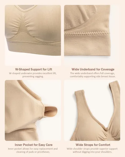 Vista 5 de Coobie Brasier sin costuras de cobertura completa para mujer con acolchado extraíble para mayor comodidad
