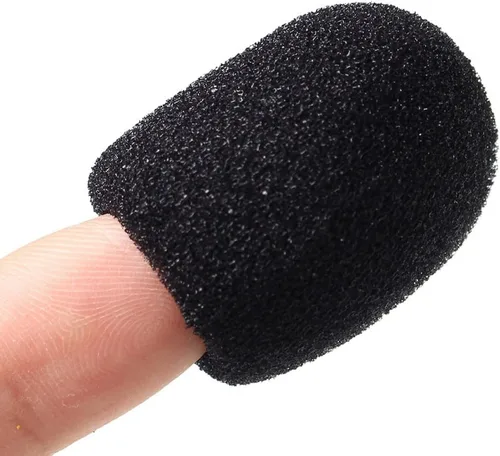 Vista 5 de Paquete de 15 protectores de espuma para micrófono, con solapa, micrófono, esponja, mini cubierta de espuma, protección para varios auriculares Negro