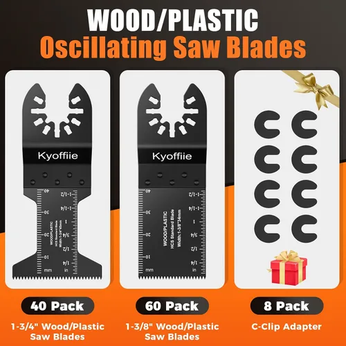 Vista 3 de 100 cuchillas oscilantes para herramientas, cuchillas multiherramienta de liberación rápida para madera y plástico, compatibles con Milwaukee