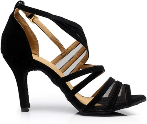 Vista 3 de Dress First Zapatos de baile de salón para mujer, zapatos de tacón alto, zapatos de salsa, sandalias latinas