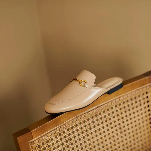 Vista 2 de Arqa - Mocasines de cuero para mujeres, sin cordones, sin respaldo, de tacón bajo, para deslizar el pie
