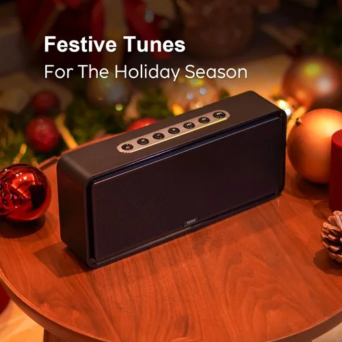 Vista 7 de DOSS SoundBox XL altavoces inalámbricos, sistema de altavoces para hogar inalámbricos, doble conductor con subwoofer de 12W, sonido HD de 20W, bajo