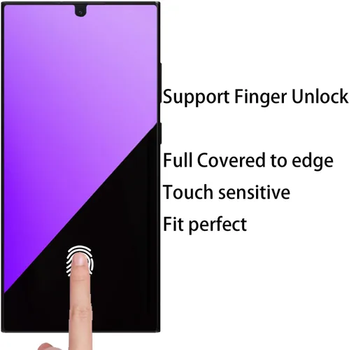 Vista 3 de Paquete de 2 protectores de pantalla de privacidad anti-azul para Samsung Galaxy S23 Ultra Anti-Spy Soft Gradient Film Support Finger Unlock 6.8