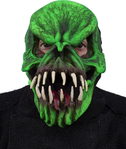 Vista 2 de Zagone Studios Máscara Phissed con brillo verde reactivo de luz negra UV, Verde neón