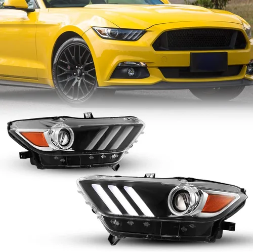 Vista 8 de Conjunto de faros LED para Ford Mustang Coupé y Convertible 2015-2017 Azul púrpura