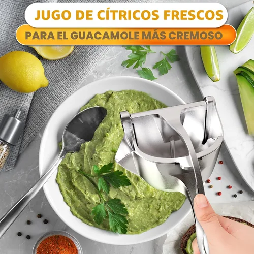 Vista 9 de Exprimidor manual de prensa manual, 0,6 L, mango ergonómico, aleación de aluminio Exprimidor de mano resistente con boquilla de vertido; sin Negro