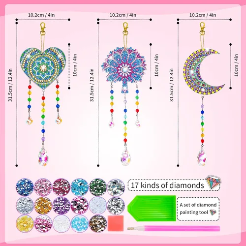 Vista 6 de Regalo para niñas de 6-7-8-9-10 años Niñas mayores: Artes y manualidades para niños de 6-8-10-12 años, kit de campanillas de viento de arte