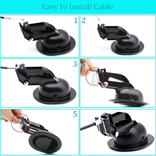 Vista 6 de ttmagic Reemplazo universal de mango reclinable de plástico con cable (longitud del cable expuesto 4.9 pulgadas, longitud total 31 pulgadas) y mango