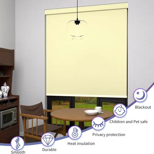 Vista 3 de MYshade Persianas enrollables opacas, persianas enrollables para ventanas de interior, sin cordones, persianas extraíbles para el hogar, oficina