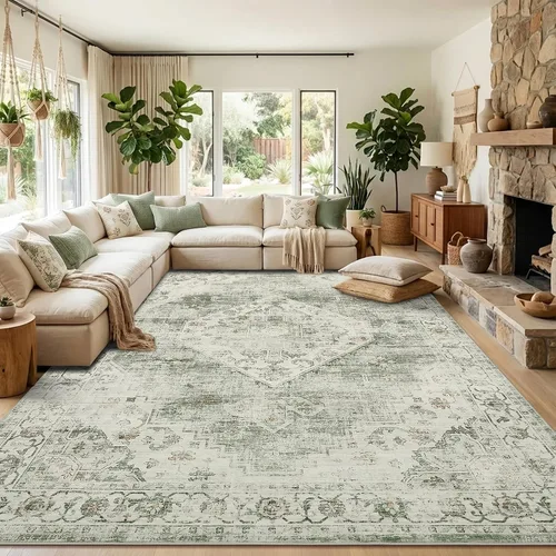 Vista 11 de Garvee Alfombra vintage Beige