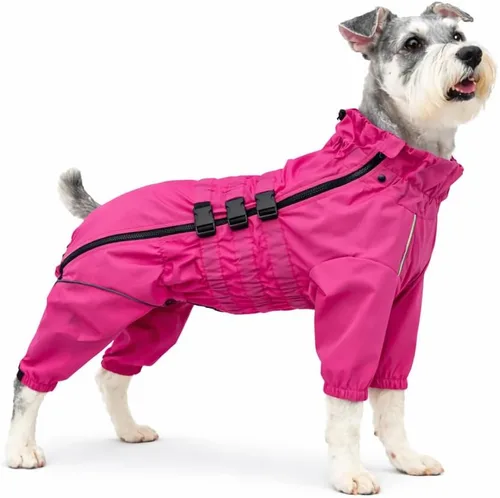 Vista 16 de Lovelonglong - Chaqueta impermeable para perros, ligera, impermeable, reflectante, resistente al viento, a prueba de nieve, para perros pequeños