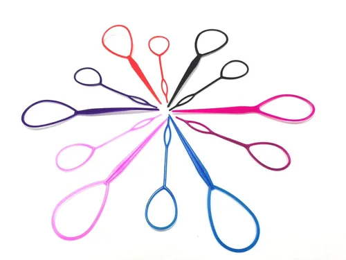 Vista 3 de Pinza para el cabello, 12 piezas de plástico Magic Topsy accesorios para trenzar el cabello, lazo de herramienta de trenza francesa para peinar