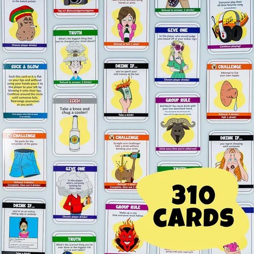 Vista 4 de Juegos de beber para adultos para fiestas 310 tarjetas incluidas