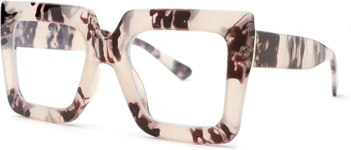 Vista 32 de Pro Acme Gafas de bloqueo de luz azul, marcos cuadrados grandes, anteojos falsos para mujer