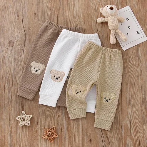 Vista 6 de Pantalones deportivos para bebés, niños y niñas, pantalones casuales de gofre, pantalones de harén unisex para bebés
