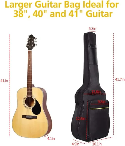 Vista 6 de Mdvora Paquete de 2 Fundas para Guitarra, Estuche para Guitarra Eléctrica de 38 40 41 Pulgadas, Funda Impermeable Oxford para Guitarra Eléctrica