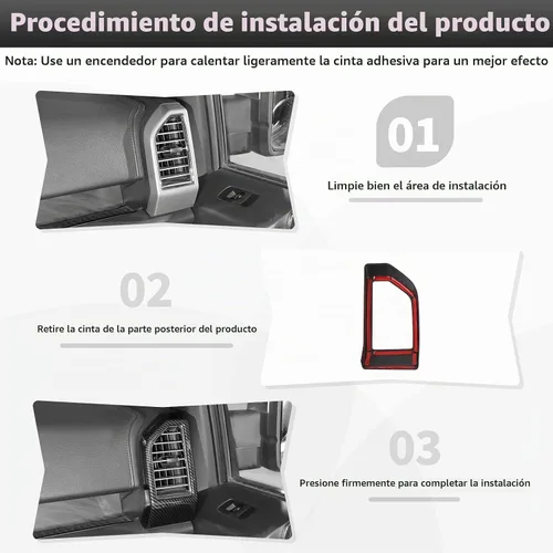 Vista 5 de CheroCar Kit de decoración interior de fibra de carbono, 11 piezas, para Ford F150 2015-2020, consola central, navegación GPS, panel de cubierta