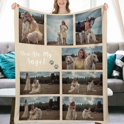 Vista 19 de Las mantas personalizadas con imágenes de collage son una manta personalizada para niños, adultos, familia, recuerdo, 35.4 x 27.6 pulgadas